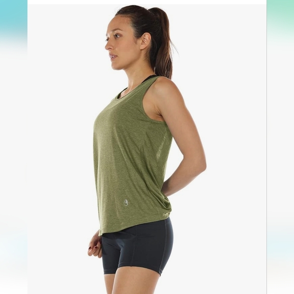 Icyzone Green Twist Backless Athletic Work Out Tank Top Womens Medium - Picture 4 of 10